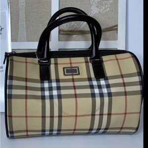 Burberry Nova check PVC Boston Beige and Black Checkered handbag